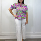 Kaleido Bloom Blouse - Purple Mix Tops Jodifl