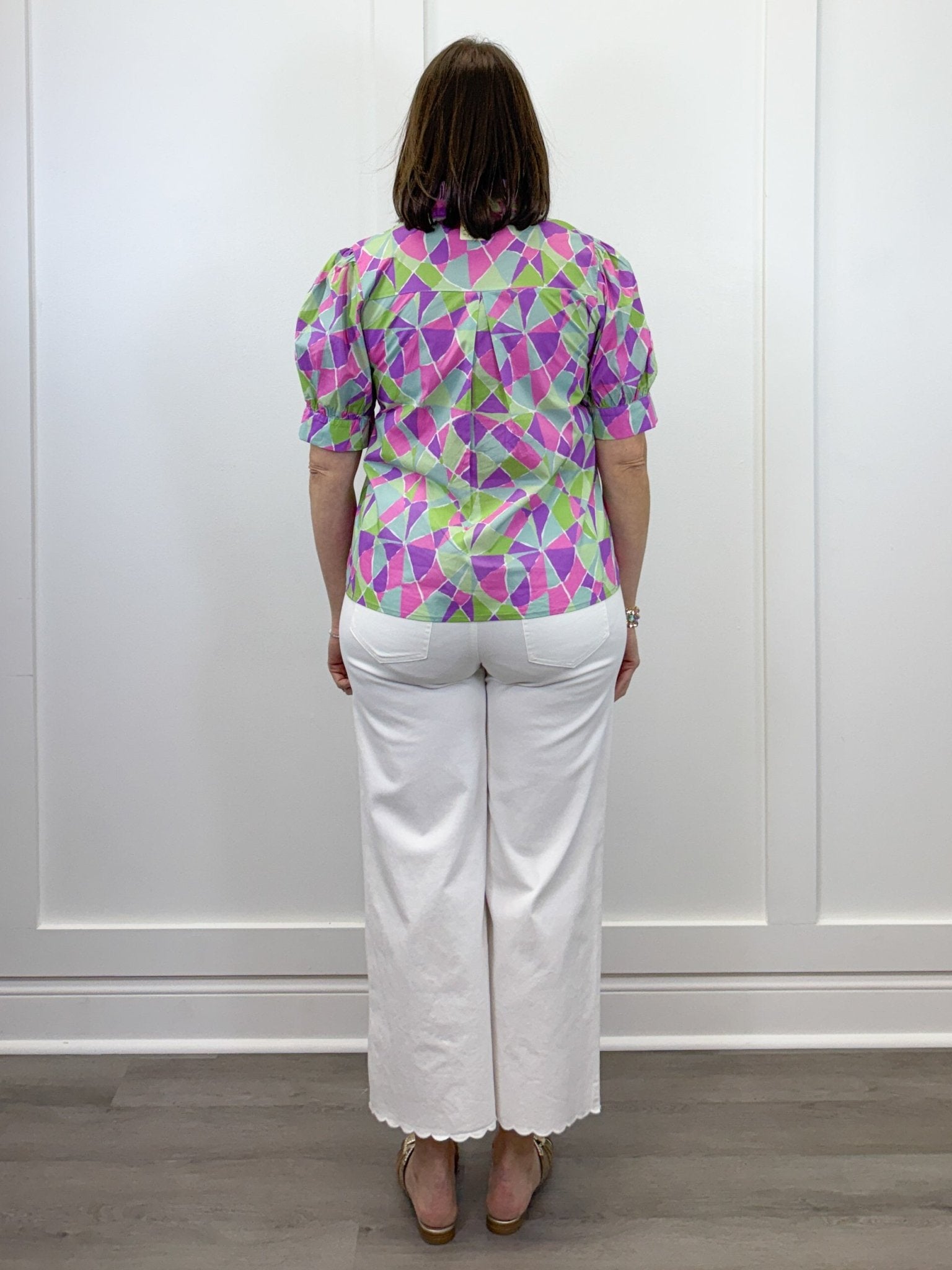 Kaleido Bloom Blouse - Purple Mix Tops Jodifl