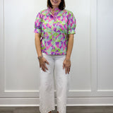 Kaleido Bloom Blouse - Purple Mix Tops Jodifl