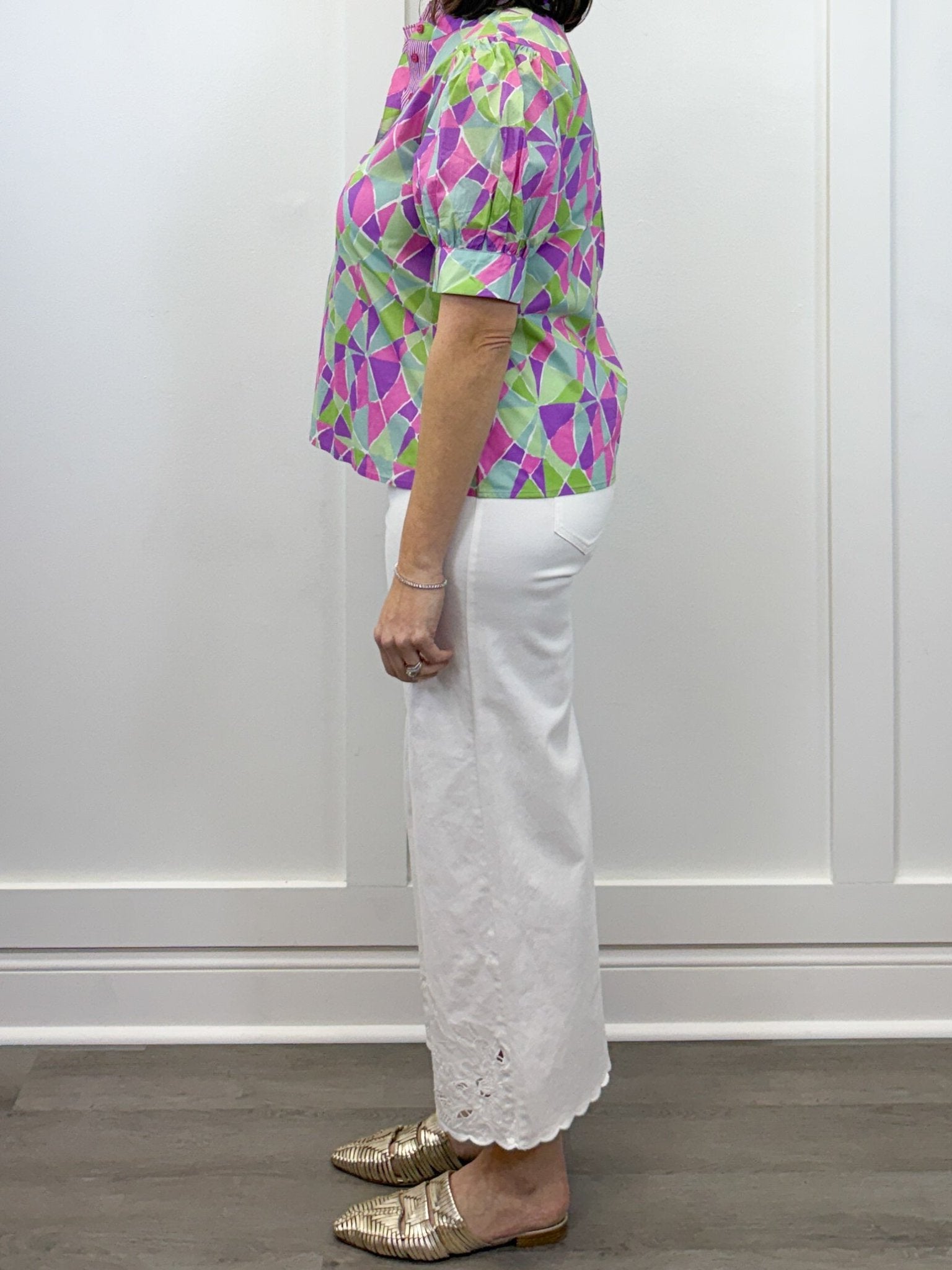 Kaleido Bloom Blouse - Purple Mix Tops Jodifl