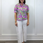 Kaleido Bloom Blouse - Purple Mix Tops Jodifl