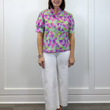 Kaleido Bloom Blouse - Purple Mix Tops Jodifl