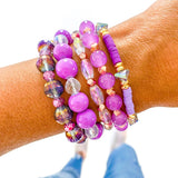 Kaleidoscope Purple Bracelet Stack: Fits 7" Wrist Comfortably- Standard Size / On Bracelet Cards Bracelets Savvy Bling