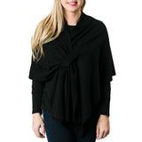 Katie Knit Keyhole Wrap - Black Outerwear Top It Off