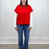 Kensington Pullover Sweater - Ruby - Sugar Babies Children's Boutique/Meg's Shoppe