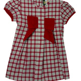 Kenzie Bow Dress - Christmas Plaid Girls Occasion Dresses Banana Split
