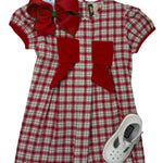 Kenzie Bow Dress - Christmas Plaid Girls Occasion Dresses Banana Split