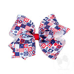 King Americana Print Bow - USA Kids Hair Accessories Wee Ones
