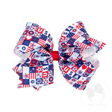 King Americana Print Bow - USA Kids Hair Accessories Wee Ones