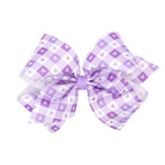 King Boots N Bows Print Bow - Lt. Orchid Kids Hair Accessories Wee Ones