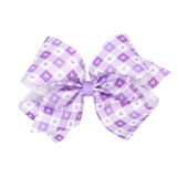 King Boots N Bows Print Bow - Lt. Orchid Kids Hair Accessories Wee Ones