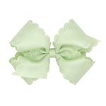 King Eyelet Embossed Grosgrain Bow - Seafoam Kids Hair Accessories Wee Ones