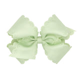 King Eyelet Embossed Grosgrain Bow - Seafoam Kids Hair Accessories Wee Ones