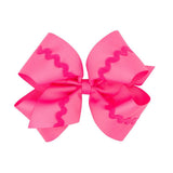 King Grosgrain Bow w/ Ric Rac - Hot Pink - Sugar Babies Children's Boutique/Meg's Shoppe