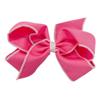 King Grosgrain Bow w/ Serged Edge - Hot Pink Kids Hair Accessories Wee Ones