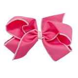 King Grosgrain Bow w/ Serged Edge - Hot Pink Kids Hair Accessories Wee Ones