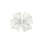 King Metallic Circle Bow - Silver Kids Hair Accessories Wee Ones