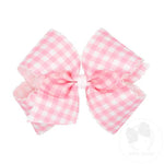 King Moonstitch Print Bow - Pearl Pink Gingham Kids Hair Accessories Wee Ones