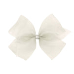 King Organza Bow - Silver Gray Kids Hair Accessories Wee Ones