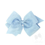 King Organza & Grosgrain Overlay Bow - Blue Kids Hair Accessories Wee Ones
