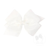 King Organza & Grosgrain Overlay Bow - White Kids Hair Accessories Wee Ones