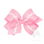 King Ric Rac Lined Grosgrain Bow - Pearl Pink Kids Hair Accessories Wee Ones