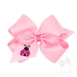 King Scallop Embroidered Bow - Ladybug Kids Hair Accessories Wee Ones