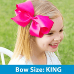 King Scalloped Edge Grosgrain Bow - Pumpkin Kids Hair Accessories Wee Ones