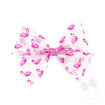 King Vinyl Printed Bow - Flamingo Kids Hair Accessories Wee Ones