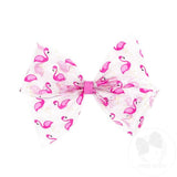 King Vinyl Printed Bow - Flamingo Kids Hair Accessories Wee Ones