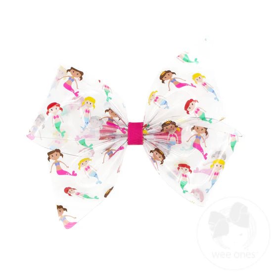 King Vinyl Printed Bow - Mermaid Kids Hair Accessories Wee Ones