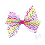 King Vinyl Printed Bow - Multicolor Squiggle Kids Hair Accessories Wee Ones