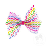 King Vinyl Printed Bow - Multicolor Squiggle Kids Hair Accessories Wee Ones