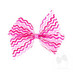 King Vinyl Printed Bow - Pink Squiggle Kids Hair Accessories Wee Ones