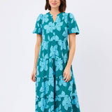 Kinsley Dress - Lagoon Bloom Ocean Long Dresses Mary Square