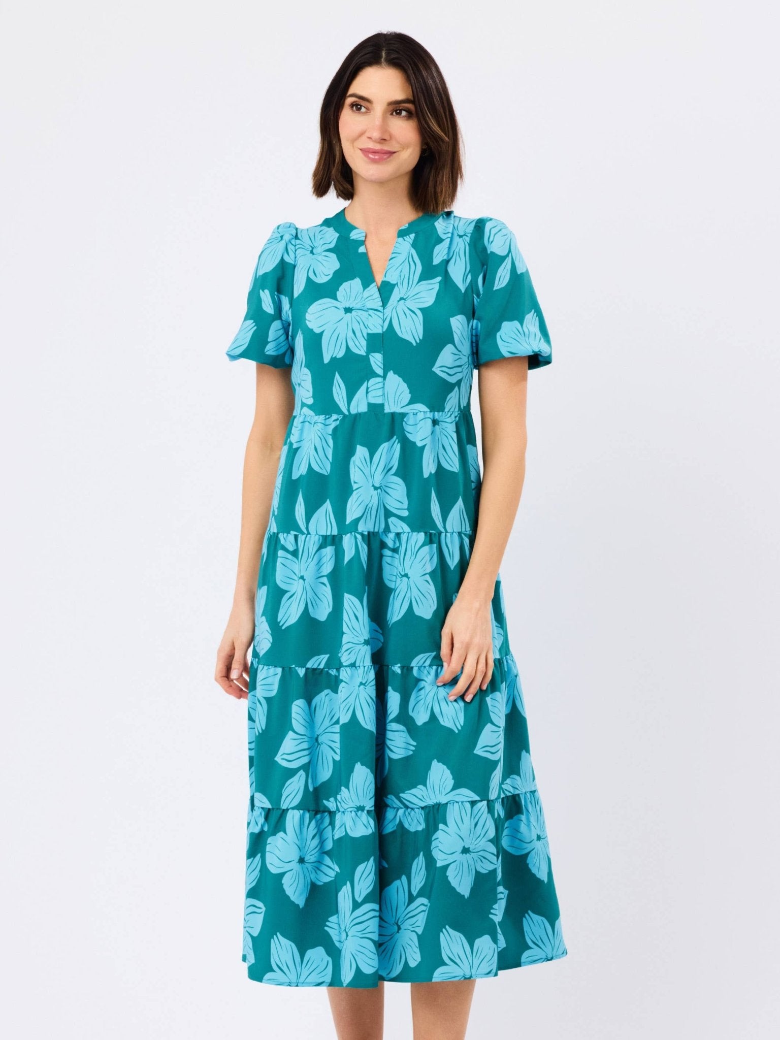Kinsley Dress - Lagoon Bloom Ocean