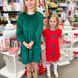 Kinsley L/S Dress - Emerald - Sugar Babies Children's Boutique/Meg's Shoppe