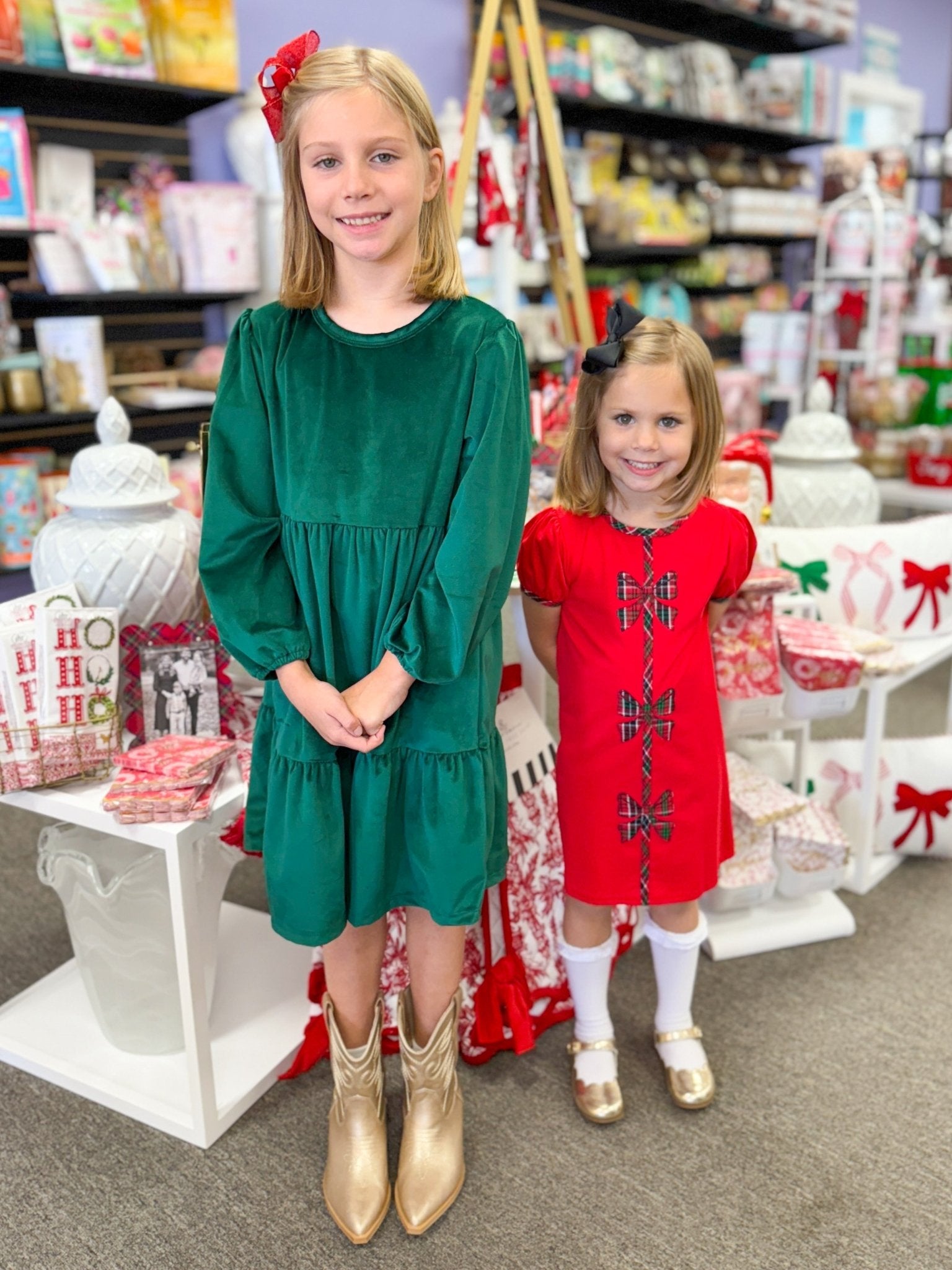Kinsley L/S Dress - Emerald - Sugar Babies Children's Boutique/Meg's Shoppe