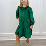 Kinsley L/S Dress - Emerald - Sugar Babies Children's Boutique/Meg's Shoppe
