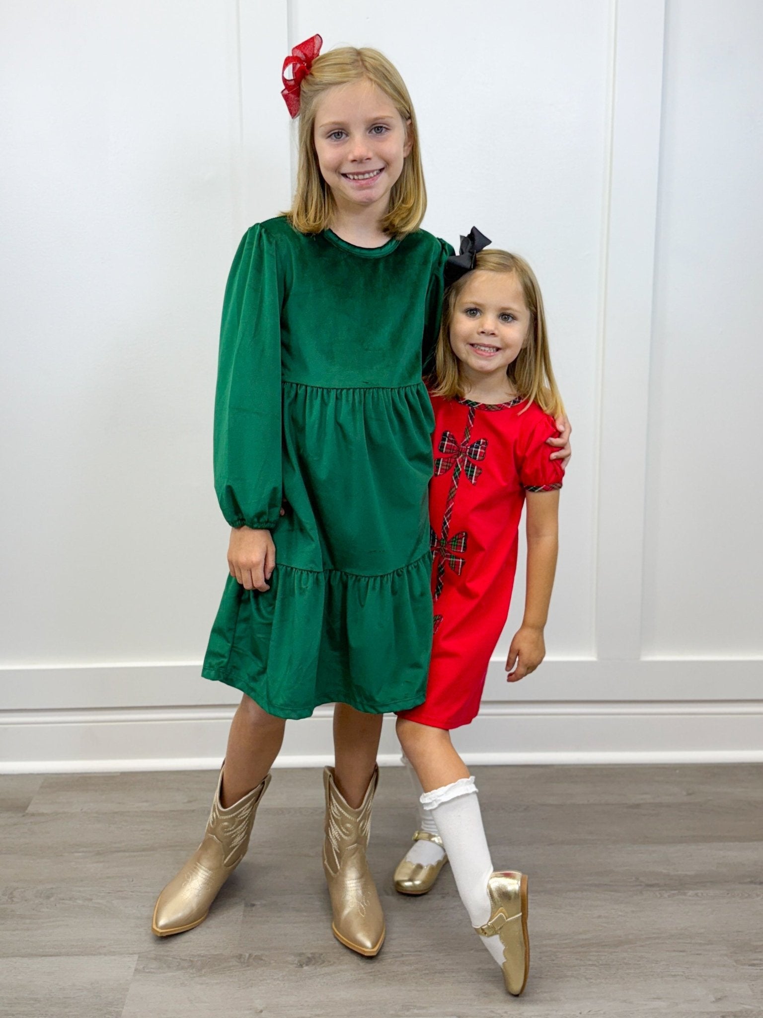 Kinsley L/S Dress - Emerald - Sugar Babies Children's Boutique/Meg's Shoppe