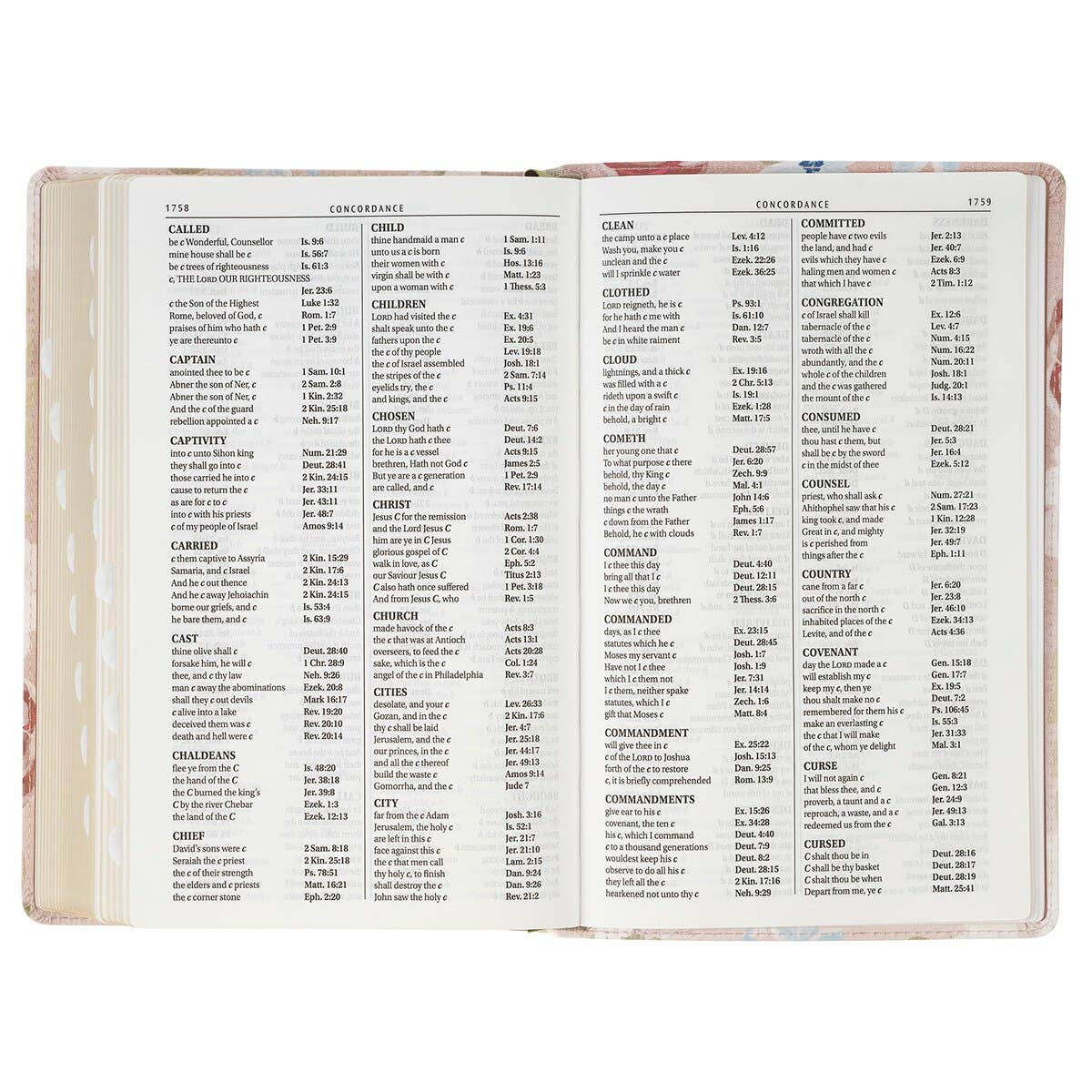 KJV Bible Giant Print Standard-size Faux Leather FloralPrint Paper Goods Christian Art Gifts