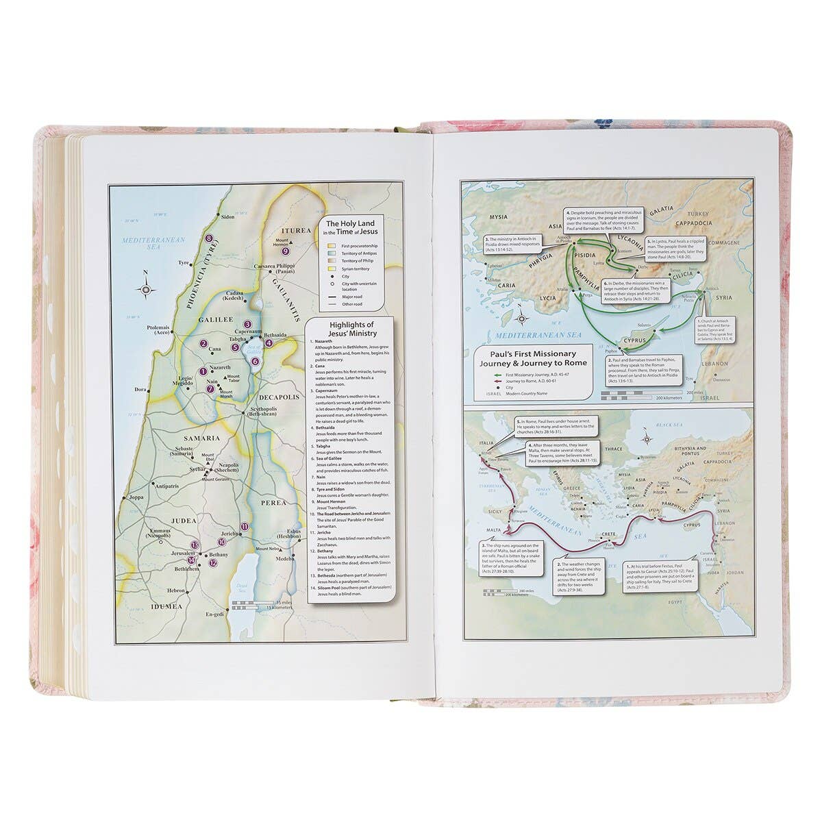 KJV Bible Giant Print Standard-size Faux Leather FloralPrint Paper Goods Christian Art Gifts