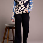 Knit Jacquard Funnel Neck Sweater - Sapphire Sweaters Tribal