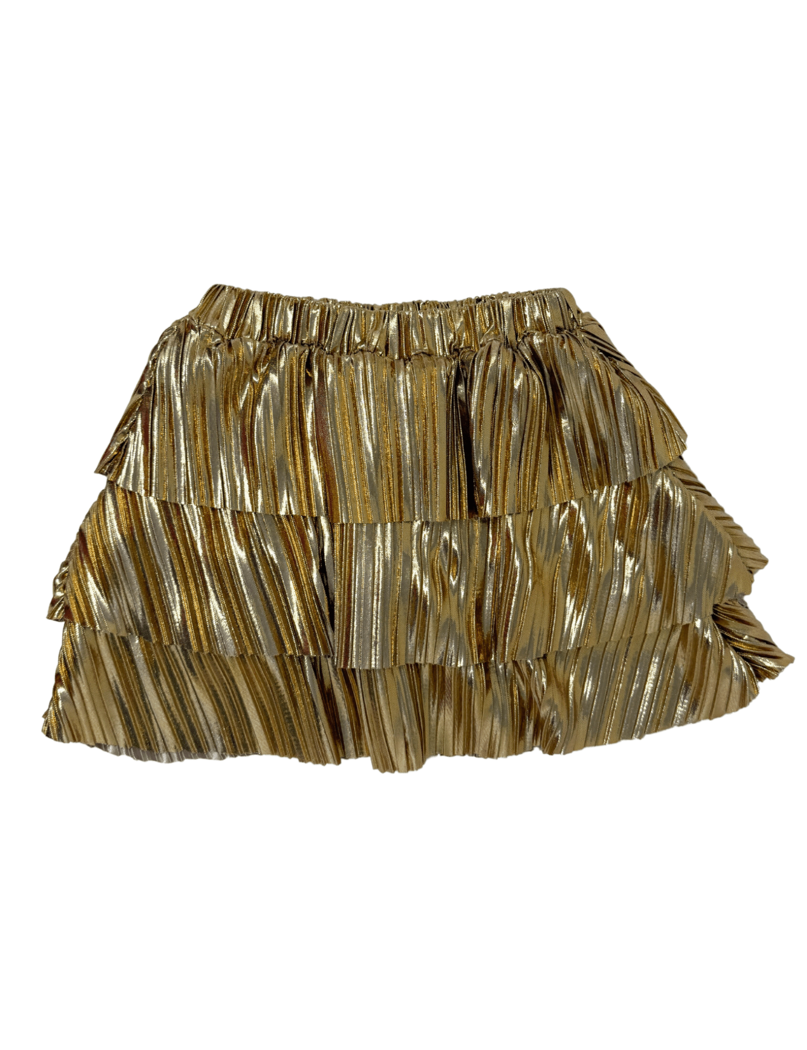 Krista Layered Skort - Gold Pleated - Sugar Babies Children's Boutique/Meg's Shoppe