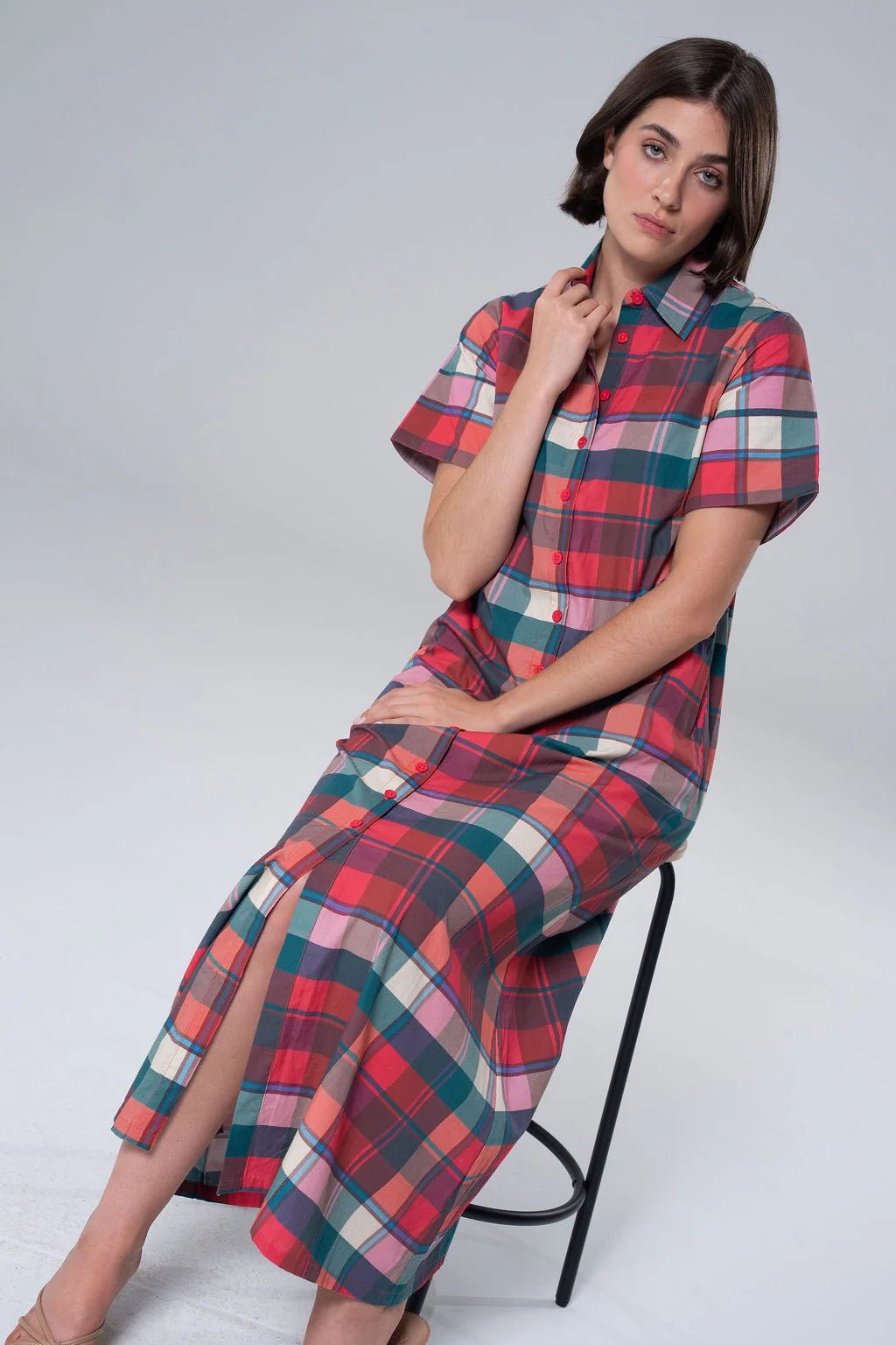 Kristina Plaid Maxi Shirt Dress - Sugar Babies Children's Boutique/Meg's Shoppe
