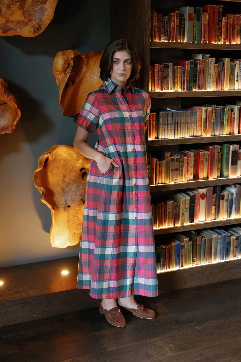 Kristina Plaid Maxi Shirt Dress - Sugar Babies Children's Boutique/Meg's Shoppe