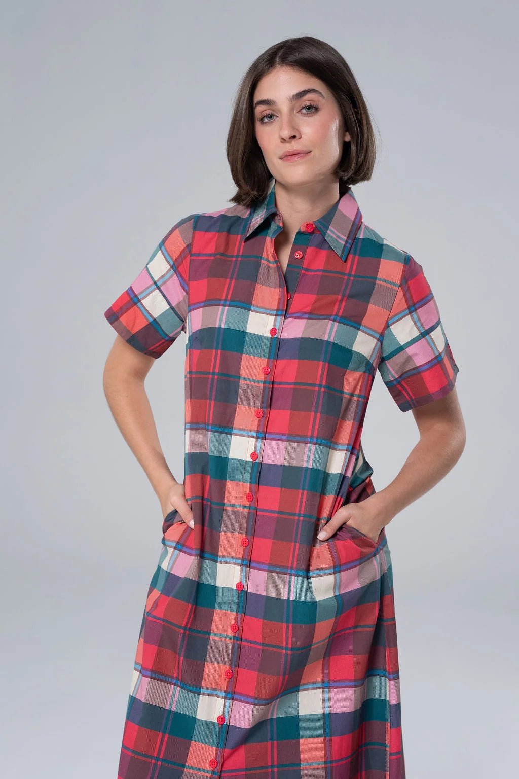 Kristina Plaid Maxi Shirt Dress - Sugar Babies Children's Boutique/Meg's Shoppe