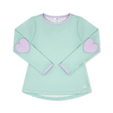 Kylie L/S Tee - Cool Mint/Petal Purple Girls Tops + Tees Set Athleisure