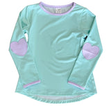 Kylie L/S Tee - Cool Mint/Petal Purple Girls Tops + Tees Set Athleisure