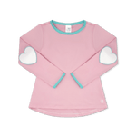 Kylie L/S Tee - Cotton Candy Pink w/ Mint Patches Girls Tops + Tees Set Athleisure